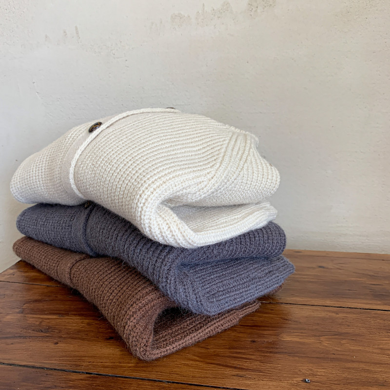 deer jonmi 2022 Sügisene unisex laste kootud kampsunid kapuutsiga Korea stiilis ühevärvilised väikelapsed, laste kampsunid