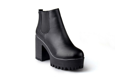 Botas Mujer Moda Cizme Femei Cu Toc Patrat Platforme Zapatos Mujer Piele PU Cizme cu Pompa inalta pe coapsa Pantofi Moto