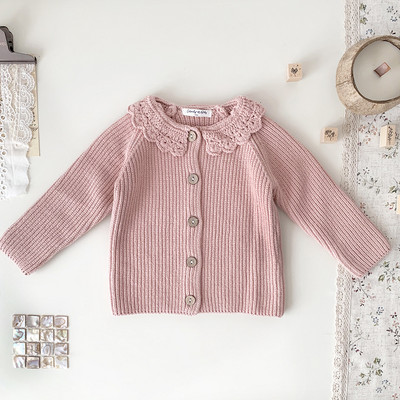 deer jonmi 2023 uus sügis Korea stiilis beebidele kootud kampsunid mantlid heegeldatud volangid krae Väikelapsed lastele armsad kampsunid