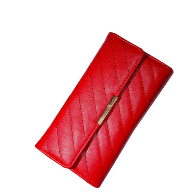 naiste rahakott Kvaliteetne PU-nahast rahakott naiste krediitkaardihoidjale Luksuslik Long Hasp 3 volditud mündikotid Naiste sidurikott