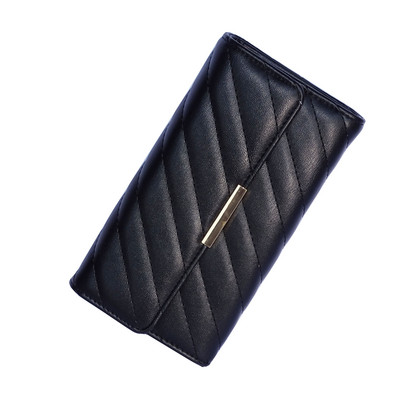 naiste rahakott Kvaliteetne PU-nahast rahakott naiste krediitkaardihoidjale Luksuslik Long Hasp 3 volditud mündikotid Naiste sidurikott