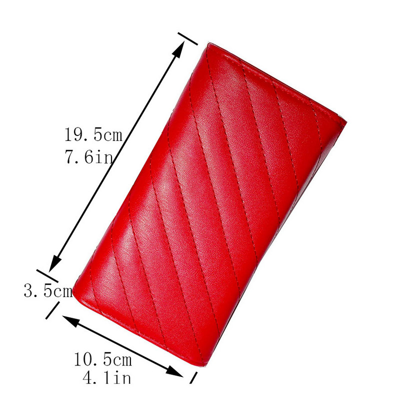 naiste rahakott Kvaliteetne PU-nahast rahakott naiste krediitkaardihoidjale Luksuslik Long Hasp 3 volditud mündikotid Naiste sidurikott