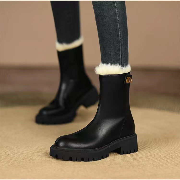 2022 Moda Femei Fermoare Botine pentru Damă Iarnă din piele moale Cizme calde 35-41 Pantofi pătrați cu tocuri joase
