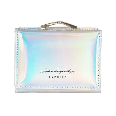 2023 Nahast uus mood Vikerkaar Lady Lühikesed rahakotid Pu Nahast Laser Cartera Tüdrukute Rahakotid Rahakotid Naiste