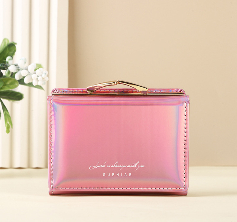 2023 Nahast uus mood Vikerkaar Lady Lühikesed rahakotid Pu Nahast Laser Cartera Tüdrukute Rahakotid Rahakotid Naiste