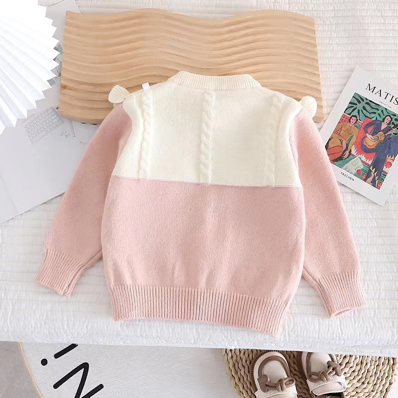 Tüdrukute kampsunid 2023 kevad-sügis uus laste kampsun Tüdrukute viinamarjade kahanevad topid Kommivärvi armsad kootud jakid riided GY09171