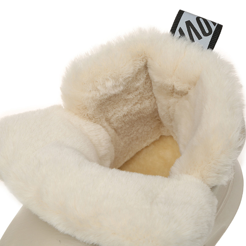 PU-nahast veekindlad lumesaapad naistele 2023. aasta talvised libisemisvastased paksud plüüsist poolsaapad, naiste pehme tald, soojad puuvillased polsterdatud kingad