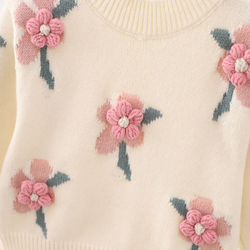 Πλεκτά πουλόβερ για κορίτσια Φθινοπωρινά Πλεκτά πουλόβερ για νήπια Βαμβακερά ρούχα Βρεφικά Παιδικά Πανωφόρια Απλικέ Μπλούζες πουλόβερ GY06041