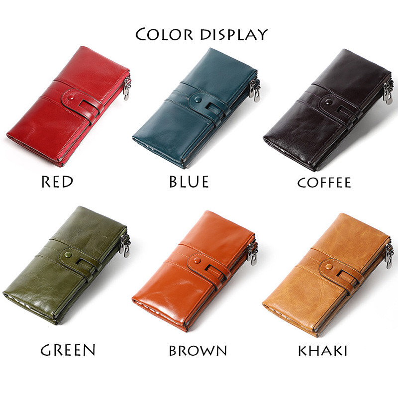 Naiste rahakotid Naistele mõeldud pika siduriga naiste rahakott Portomonee Rfid luksusbrändi rahakott Hasp tõmblukuga mündikott