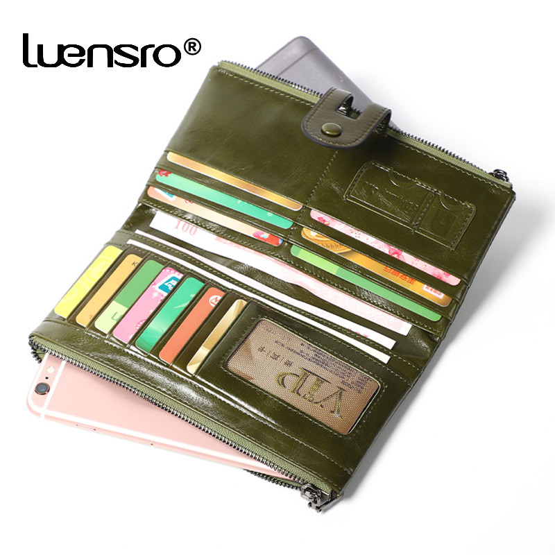 Naiste rahakotid Naistele mõeldud pika siduriga naiste rahakott Portomonee Rfid luksusbrändi rahakott Hasp tõmblukuga mündikott