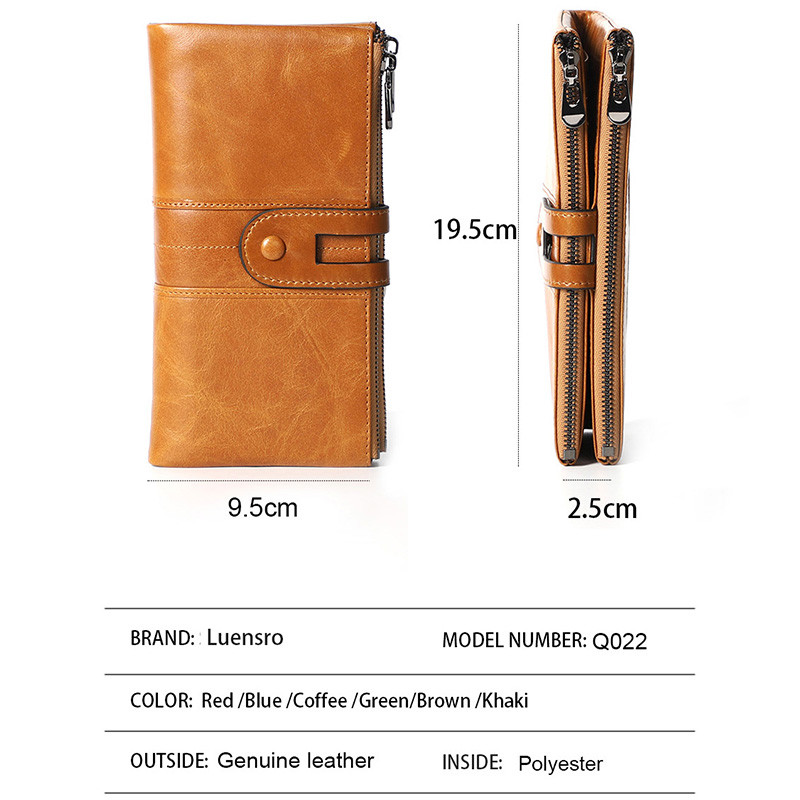 Naiste rahakotid Naistele mõeldud pika siduriga naiste rahakott Portomonee Rfid luksusbrändi rahakott Hasp tõmblukuga mündikott