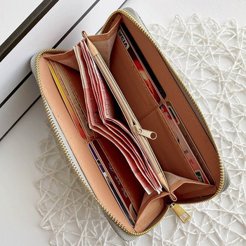 Γυναικείο πορτοφόλι ύφανσης Δερμάτινη θήκη τηλεφώνου καρπού με λαβή καρπού Μακρύ τεμάχιο τσάντα τσάντα με χρήματα Τσάντα χειρός Γυναικείο πορτοφόλι θήκη κάρτας