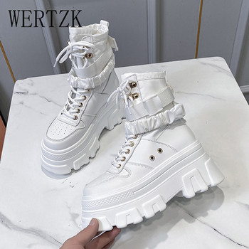 Дамски обувки с равни обувки на платформа 2021 Нови зимни топли модни неплъзгащи се готически спортни ботуши за сняг Дизайнерски гладиаторски мотоциклетни ботуши