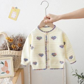 Love Knitted Cardigan Πουλόβερ Παιδικό Κοριτσίστικο Φθινόπωρο Χειμώνας Γλυκό Παλτό Πουλόβερ Kawaii Παιδικό Κορίτσι Cozy Button Παιδικά Μπλουζάκια GY08101