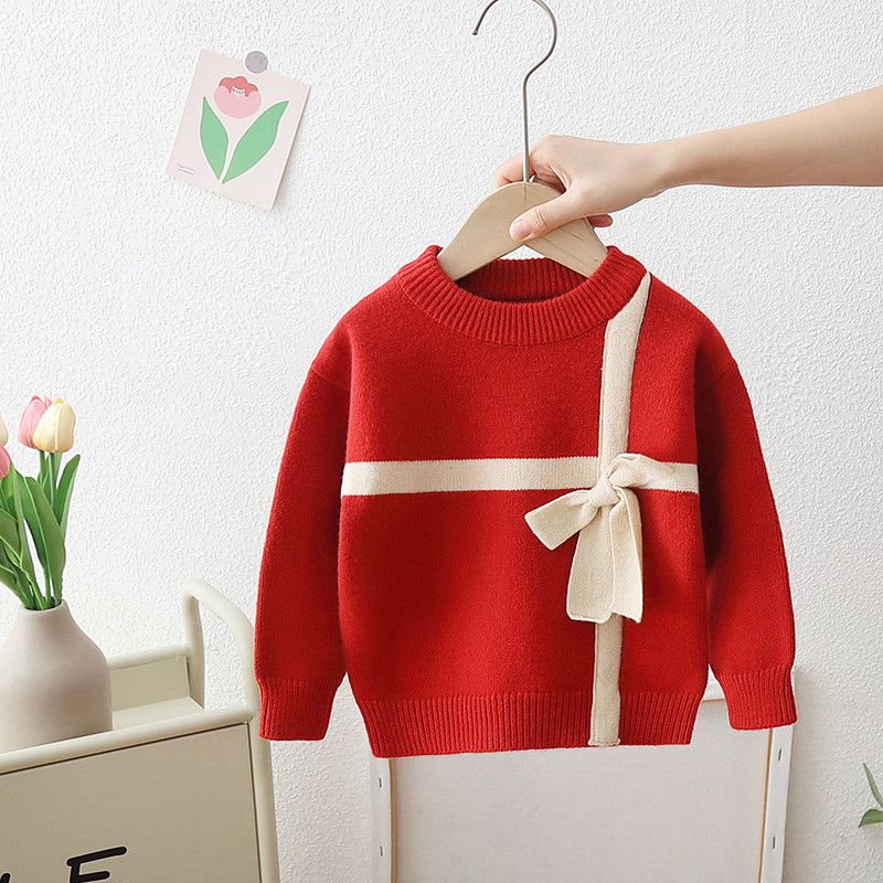 Pulovere Fete Crewneck Dungi Pulovere tricotate Toamna Iarna Pulover Casual Streetwear Pulover Culoare de bază Jumper Fata GY10141