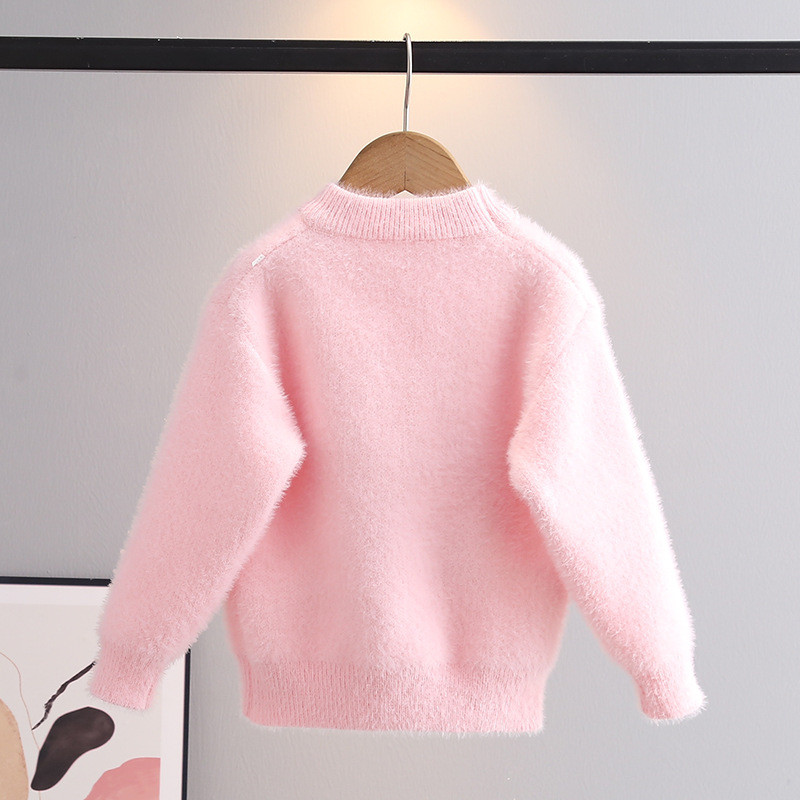 Pulover pentru fete noi Toamna iarna Copii Haine tricotate Urs din desene animate Pulovere Pulovere pentru copii Fete cu Floral 3-11Y GY08241