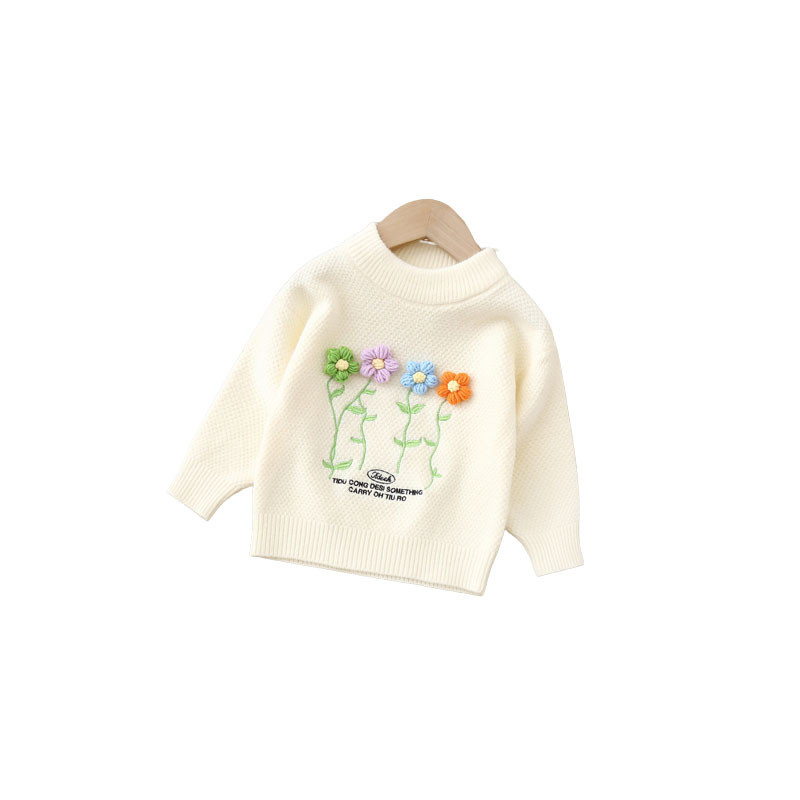 Tüdrukute Lilled Kootud Pullover Kampsun Printsess Lasteriided Sügistalvine Tüdrukute kudumine 1-8T Laste kampsun FY07221