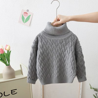 Laste Pullover Turtleneck sviiter Uus talvine pikkade varrukatega õhuke elastne poiste tüdrukute lihtne džemprid ühevärvilised topsid GY10111