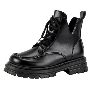 Naiste 2023. aasta kingad, uued suures suuruses pahkluu naiste saapad, platvormsaapad, naiste õmblemine, ümmarguse varbaga nööriga nööriga kontsad Naiste kingad