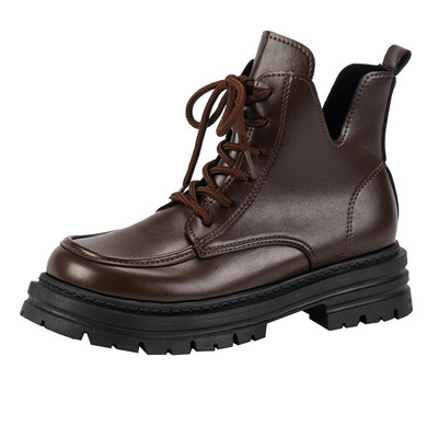 Naiste 2023. aasta kingad, uued suures suuruses pahkluu naiste saapad, platvormsaapad, naiste õmblemine, ümmarguse varbaga nööriga nööriga kontsad Naiste kingad