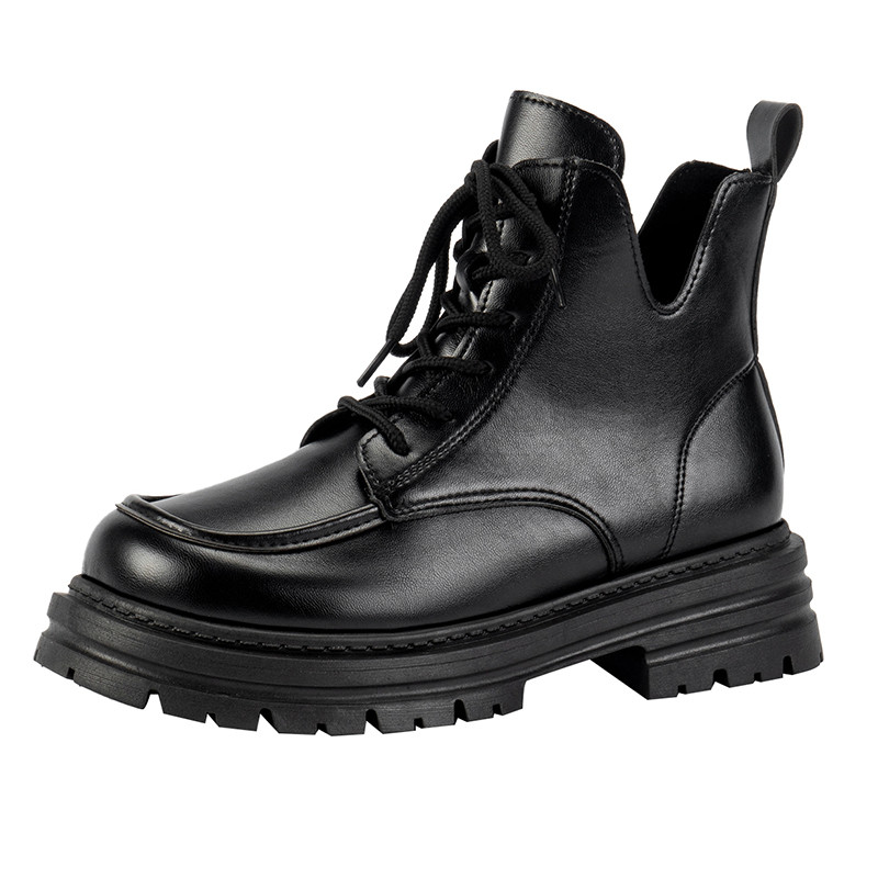 Naiste 2023. aasta kingad, uued suures suuruses pahkluu naiste saapad, platvormsaapad, naiste õmblemine, ümmarguse varbaga nööriga nööriga kontsad Naiste kingad