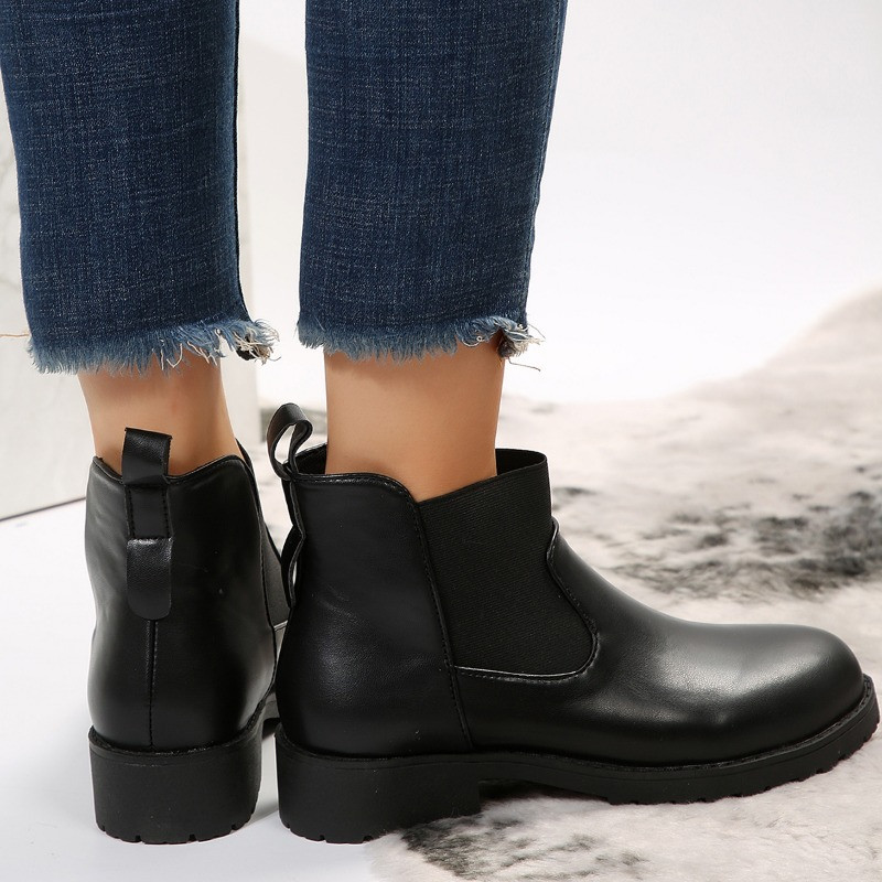 Suures suuruses 2023. aasta naistekingad Naiste põhisaapad, soodusmüük Naiste poolsaapad, venivad libisevad ümmarguse varba kandiga ruudukujulised naistejalatsid