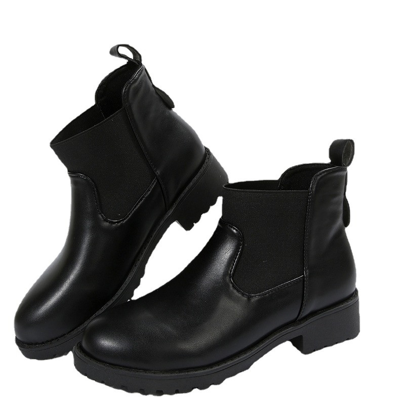 Suures suuruses 2023. aasta naistekingad Naiste põhisaapad, soodusmüük Naiste poolsaapad, venivad libisevad ümmarguse varba kandiga ruudukujulised naistejalatsid