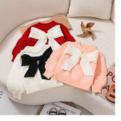 Laste kampsunid, uued sügistalvised ümarkraed, pikad varrukad, ühevärvilised trikoosärk, kena suur liblikasõlm, tüdrukute topid GY10191