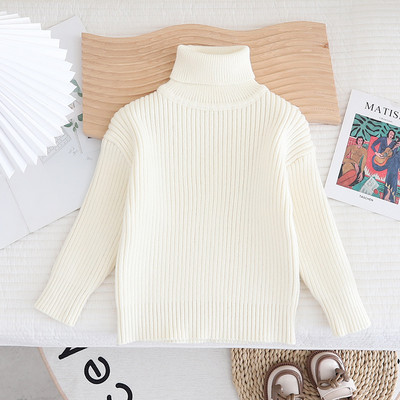 Pulover de iarnă cu gât tricotat pentru copii Pulovere moi tricotate Pulovere solide Pulovere moi de bază pentru fete Top pentru băiat multicolor GY09181