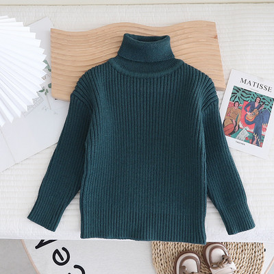 Pulover de iarnă cu gât tricotat pentru copii Pulovere moi tricotate Pulovere solide Pulovere moi de bază pentru fete Top pentru băiat multicolor GY09181