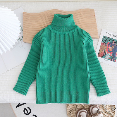 Pulover de iarnă cu gât tricotat pentru copii Pulovere moi tricotate Pulovere solide Pulovere moi de bază pentru fete Top pentru băiat multicolor GY09181