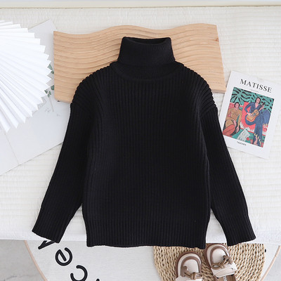 Pulover de iarnă cu gât tricotat pentru copii Pulovere moi tricotate Pulovere solide Pulovere moi de bază pentru fete Top pentru băiat multicolor GY09181