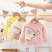 2023 Jesen Zima Dječji pulover Slatka slon djevojčica pulover Odjeća Pletena crtana odjeća dugih rukava Baršunasti dječji pulover GY06251