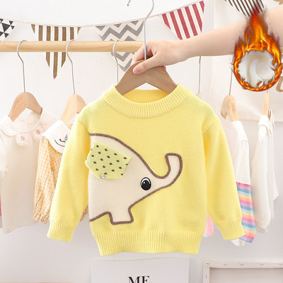 2023 Jesen Zima Dječji pulover Slatka slon djevojčica pulover Odjeća Pletena crtana odjeća dugih rukava Baršunasti dječji pulover GY06251