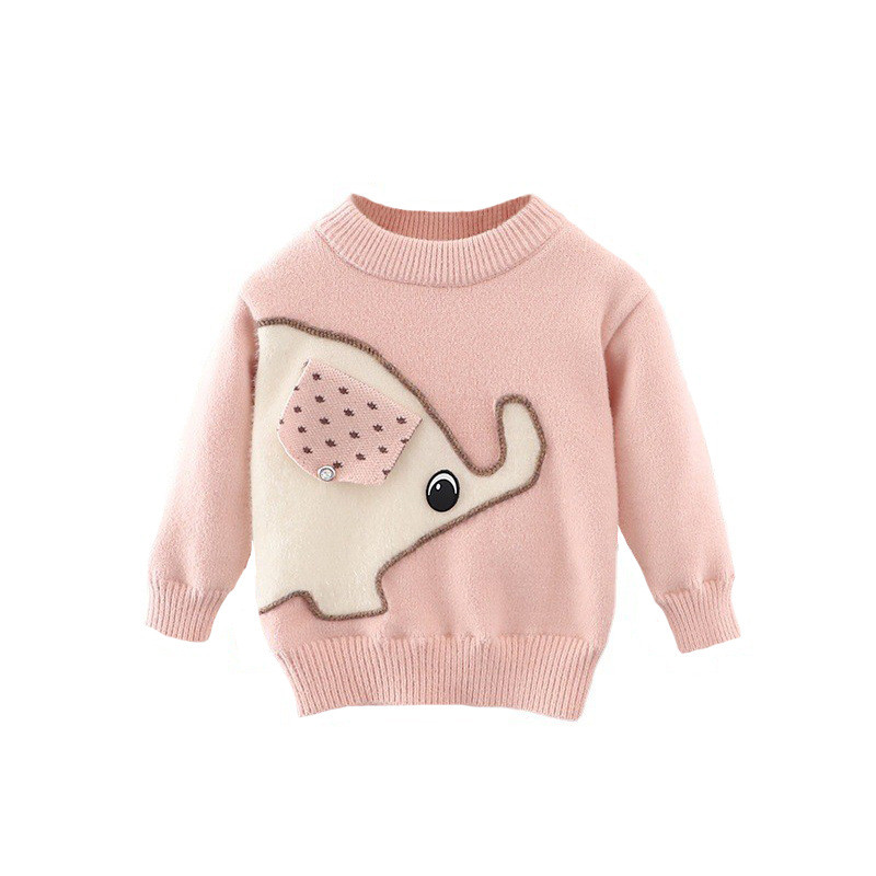 2023 Jesen Zima Dječji pulover Slatka slon djevojčica pulover Odjeća Pletena crtana odjeća dugih rukava Baršunasti dječji pulover GY06251