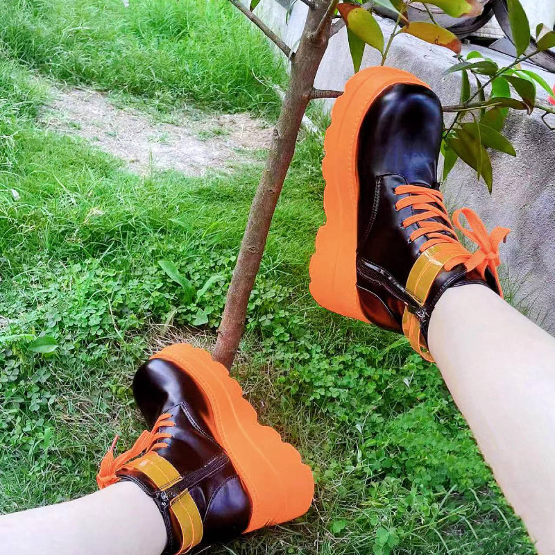 Ghete noi de damă cu toc înalt 2022, la modă, cu șireturi, cu toc înalt, pantofi gotici de petrecere pentru femei, mărime Plus 36-43