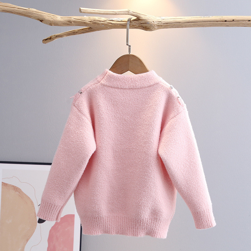 Pulover cu margini Harajuku Wave pentru copii, fete, pulovere, dulce, prințesă, tricot, top, iarnă, pufos, școală, jumper, haine GY10101