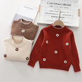 2023 Appliques Kötött pulóver Alkalmi, nyakú, hosszú ujjú, édes pulóverek diáklányok, téli utcai pulóverek GY10251