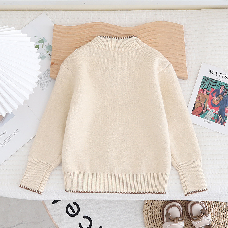 2023 Appliques Kötött pulóver Alkalmi, nyakú, hosszú ujjú, édes pulóverek diáklányok, téli utcai pulóverek GY10251