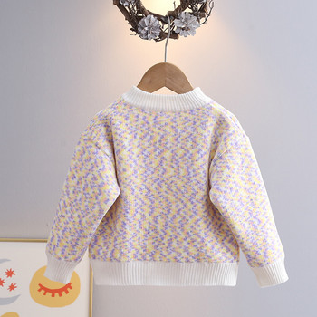 Παιδικό πουλόβερ 2023 Φθινόπωρο Χειμώνας Νέο Keep Warm Κοριτσίστικες Πουλόβερ Πολύχρωμες Κηλίδες Πλεκτά μπλουζάκια για μωρά Φοιτητικά ρούχα GY09091