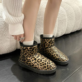 Γυναικεία παπούτσια 2023 Υψηλής ποιότητας slip-on γυναικείες μπότες Fashion Leopard Print Daily Boots Γυναικείες καυτές εκπτώσεις Μποτάκια με στρογγυλά μύτη