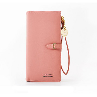 Uued naiste PU-nahast rahakotid Naistele pikad rahakotid Suure mahutavusega rahakott telefonitasku multifunktsionaalne siduriga mündikaardihoidja