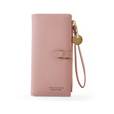 Uued naiste PU-nahast rahakotid Naistele pikad rahakotid Suure mahutavusega rahakott telefonitasku multifunktsionaalne siduriga mündikaardihoidja