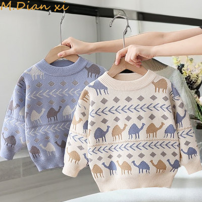 Παιδικά ρούχα Πουλόβερ Baby Boys Cartoon Camel Printing O-neck Πουλόβερ Χειμώνας Νέο Παιδικό Casual πουλόβερ Baby Warm Top