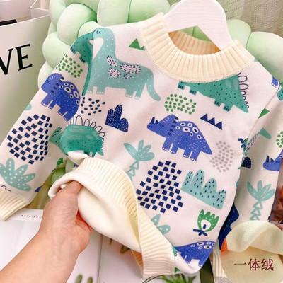 Lasteriided Kampsunid Baby Boys Cartoon Camel Printing O-kaelusega kampsun Talvine Uus Laste vabaaja kampsun Beebi soe top