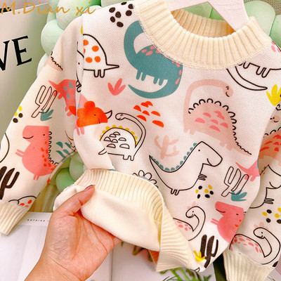 Lasteriided Kampsunid Baby Boys Cartoon Camel Printing O-kaelusega kampsun Talvine Uus Laste vabaaja kampsun Beebi soe top