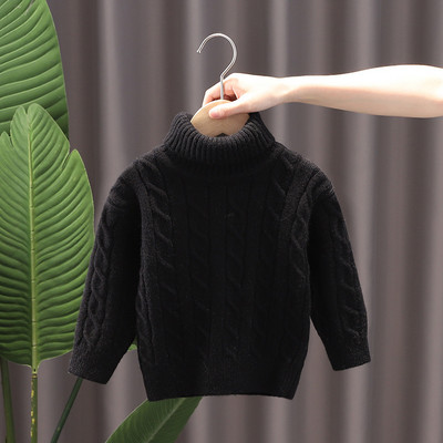 Băieți Fete Pulover cu guler tricotat Toamna Iarnă Culoare uni Pulover tricotat cald Pulover Copii Tricoturi cu fundul pentru bebeluși