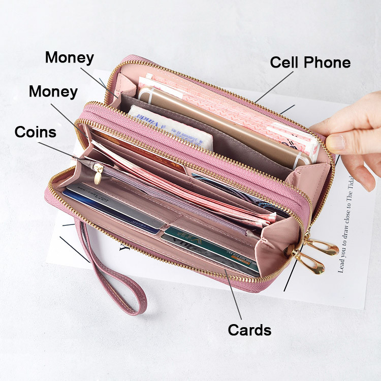 Portofele pentru femei Design de marcă Poșete pentru doamnă Genți de mână pentru femei cu fermoar Poșetă lungă pentru monede Genți pentru bani pentru femei Portofel de buzunar