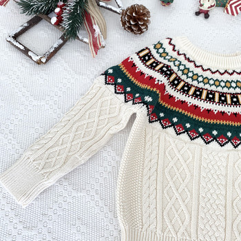 Коледа, есен, зима, детски пуловер, памук, бебе, момче, момиче, плетен пуловер с дълги ръкави, топли анимационни бебешки коледни дрехи