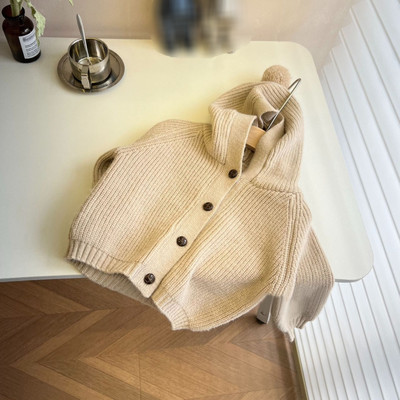 Laste kootud kampsunid kardigan sügistalv armas ühevärviline üherealine kapuutsiga mantel Beebi kampsun poistele tüdrukute kampsunid